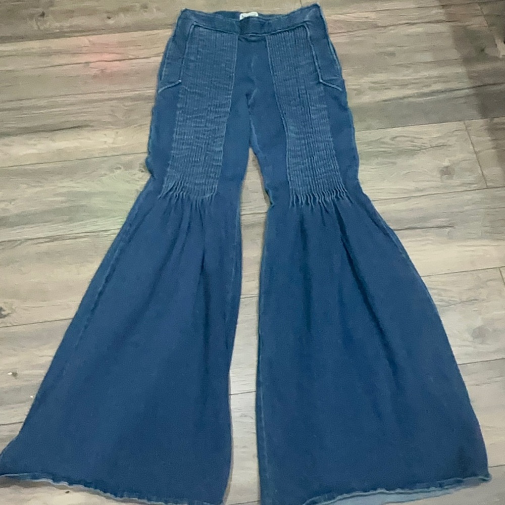 Nano Dark Blue Wide Leg Jeans